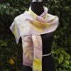 Delicate autumn. Hand dyed 100% silk scarf with ecoprint