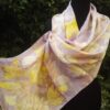 Delicate autumn. Hand dyed 100% silk scarf with ecoprint