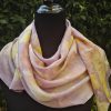 Delicate autumn. Hand dyed 100% silk scarf with ecoprint