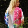 Japanese spring. Hand painted 100% silk long scarf