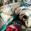 Itajime shibori hand dyed 100% silk scarf.