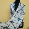 Itajime shibori hand dyed 100% silk scarf.