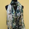 Shibori tie dye hand dyed long silk scarf. Original authentic accessory to combine modern outfit. Colorful accent of you look.