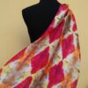 Harlequin shibori hand dyed 100% silk scarf. Colorful accessory for modern outfit