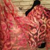 Orange paisley wet felted margilan silk and merino wool scarf. Original accessory