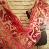 Orange paisley wet felted margilan silk and merino wool scarf. Original accessory