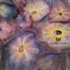 Lilac flowers wet felted margilan silk and merino wool scarf. Original accessory