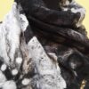 Big white flower nunofelted silk gauze and merino wool scarf stole shawl.