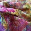 Japanese style big peony 100% silk hand painted scarf. Original accessory to combine any outfit.