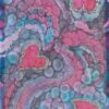 Bubbles and hearts 100% hand painted unique silk scarf. Original colorful accessory to combine modern outfit