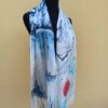 Japanese painting style 100% silk scarf. Delicate painting sumi-e on lightweight silk. Beautiful accessory to formal and informal outfit.