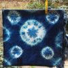 A couple of pillowcases hand dyed with natural indigo dyeing. Colorful accent for your bed or sofa. Original gift.