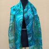 Malachite hand painted 100% silk scarf inspired by the nature. Original colorful accessory. Best gift.