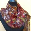 Energy movements hand painted 100% silk scarf. Original colorful accessory. Best gift for her