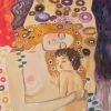 Maternity Gustav Klimt. Hand painted silk wall hanging