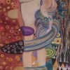 Maternity Gustav Klimt. Hand painted silk wall hanging