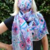 Colourful circles 100% silk hand painted scarf