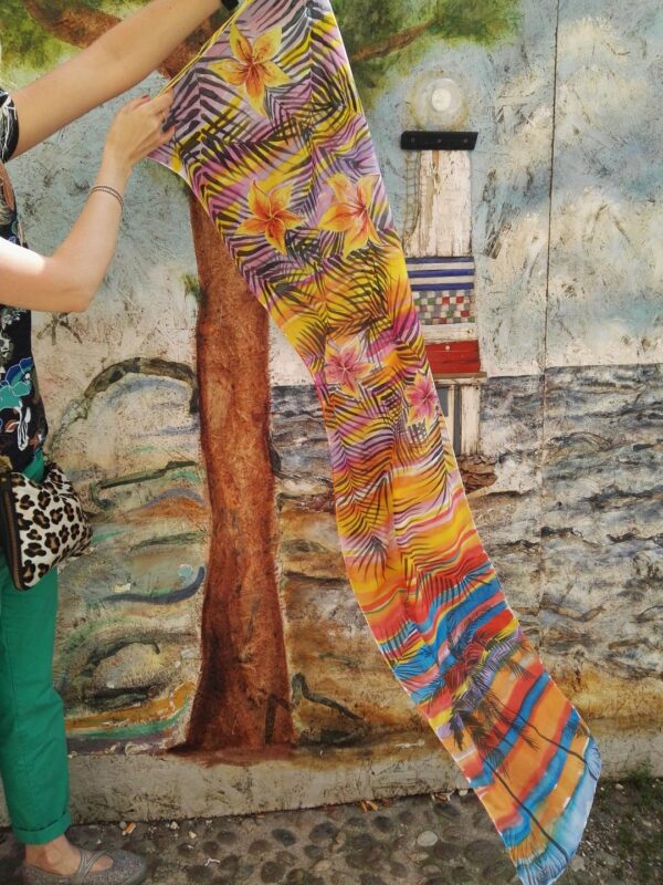 Hawaii Hand painted 100% silk scarf. Colourful summer accessory