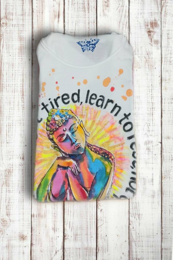 Resting Buddah 100% cotton hand painted t-shirt. Original author’s painting.