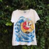 The Great Wave hand painted 100% cotton t-shirt with original painting