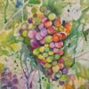 Grape watercolor painting, original painting, fruit, kitchen decor