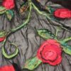 Red and black wetfelted silk organza and merino wool decor stole. Elegant accessory to define simple outfit. Best gift for women.